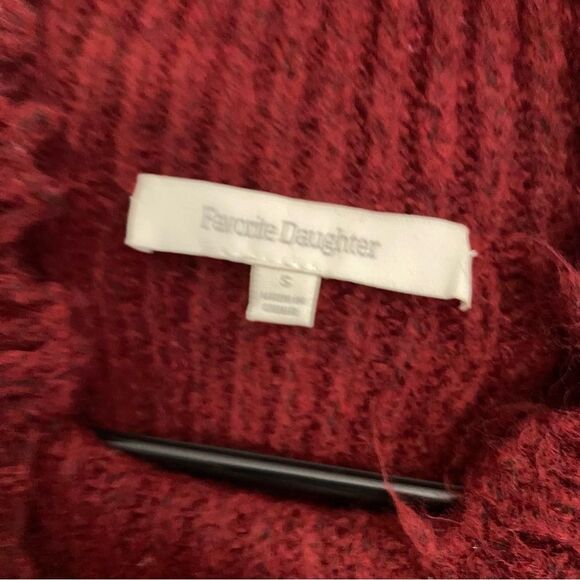 FAVORITE DAUGHTER The Oma Wool-blend Mock Neck Sweater In Red - Picture 6 of 6